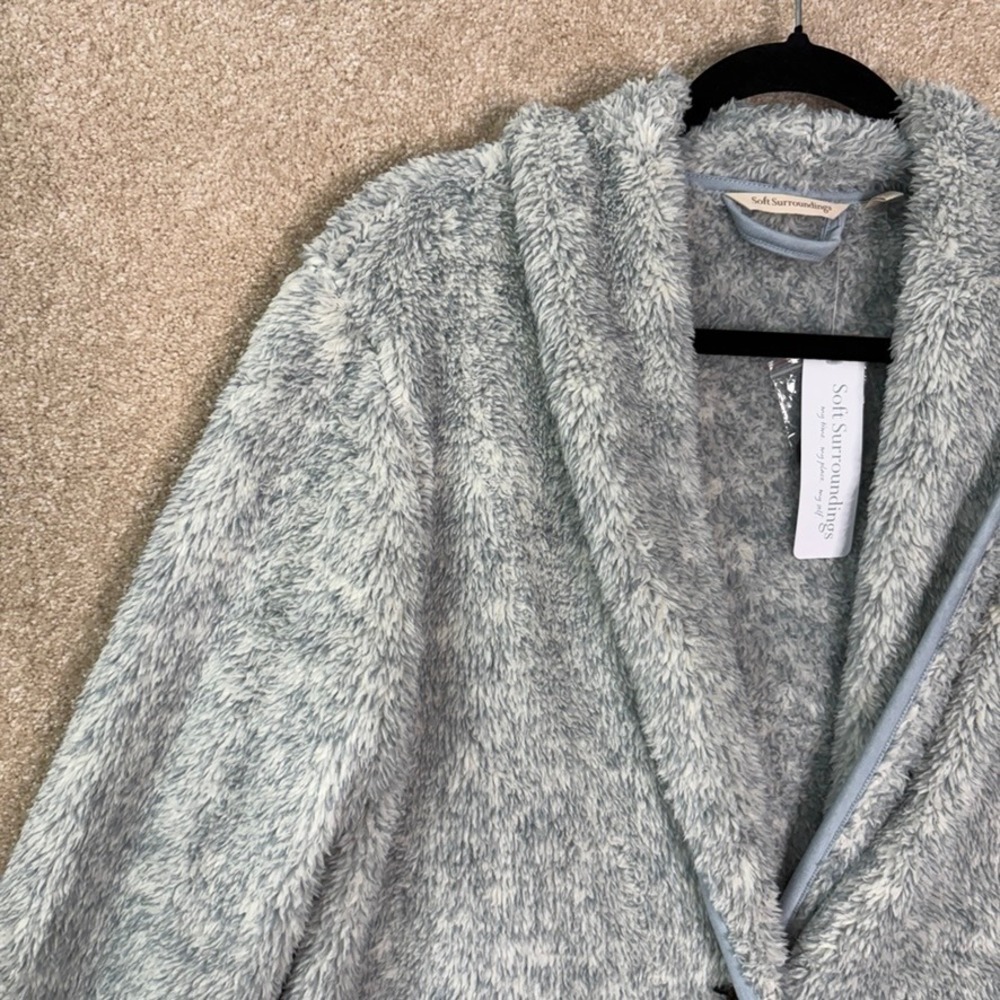 NWT SOFT SURROUNDINGS Most Wonderful Cardi Women's Small Blue Fleece Cardigan - Picture 3 of 9